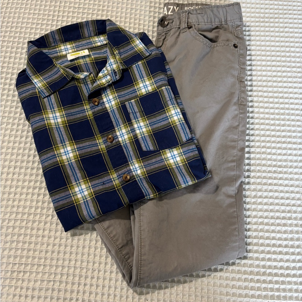 Crazy 8 Plaid Shirt & Chinos